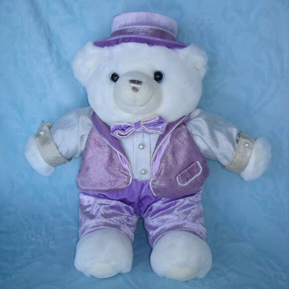 💜 2004 DanDee Easter Keepsake Teddy Bear Toy Stuffed Animal Lavender Purple Tux - Picture 11 of 11